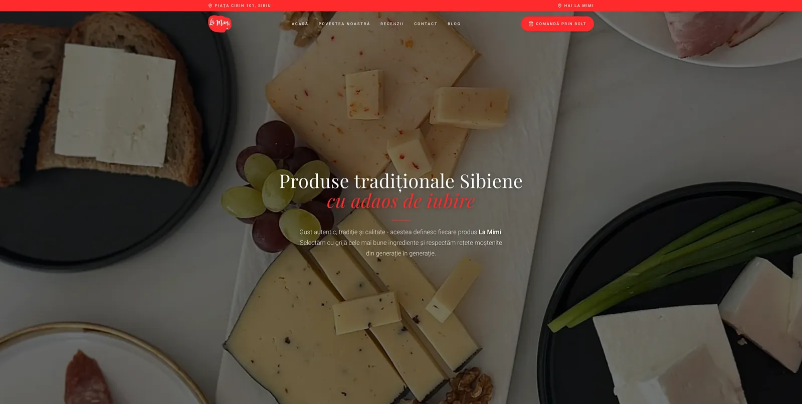 Screenshot of the La Mimi website